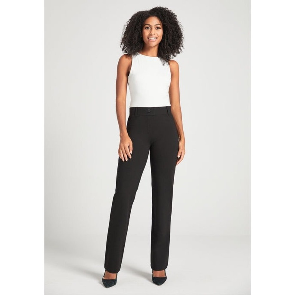 Betabrand NWT Black Straight Leg Classic Dress Pant Yoga Pant W0076-BK Size XL